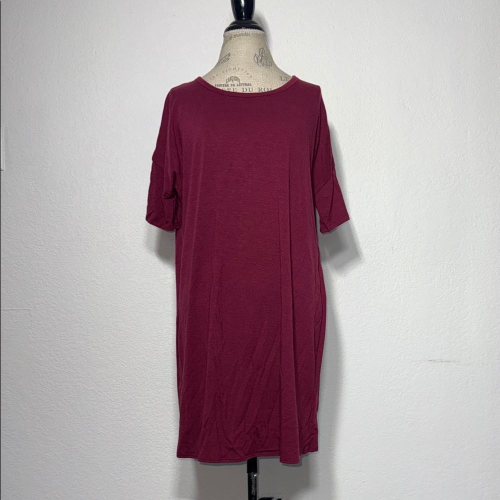 Elegant Burgundy Women's Tshirt Dress